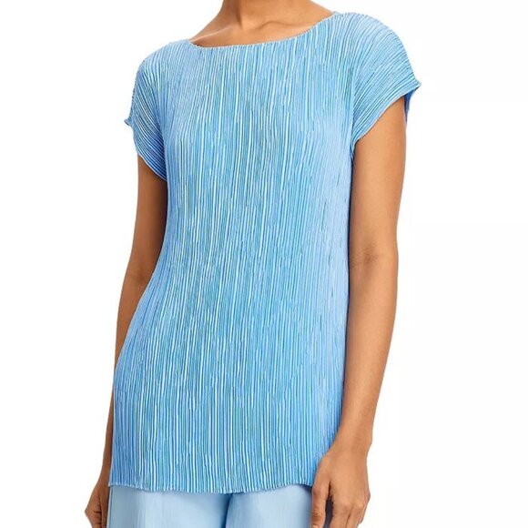 Lafayette 148 New York Pleated Dolman Sleeve Top in Blue Size Small - Picture 1 of 15